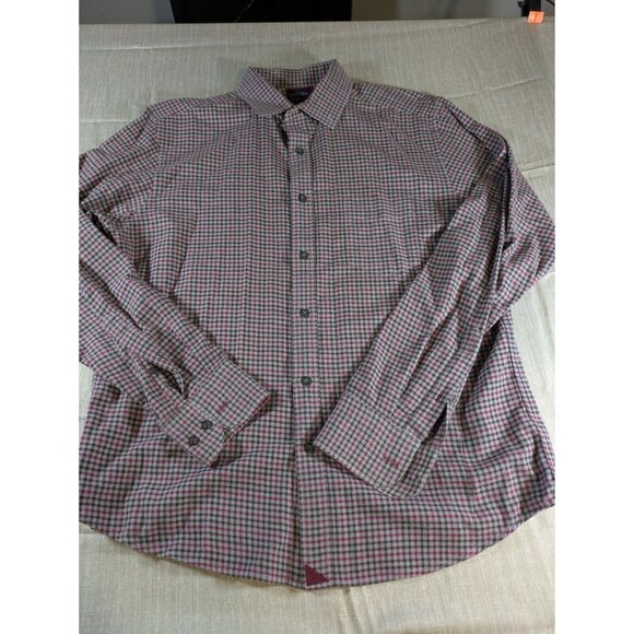 UNTUCKit Button Up Shirt Mens Size‎ Medium Vin De Garde Red Check Long Sleeve - Picture 1 of 8